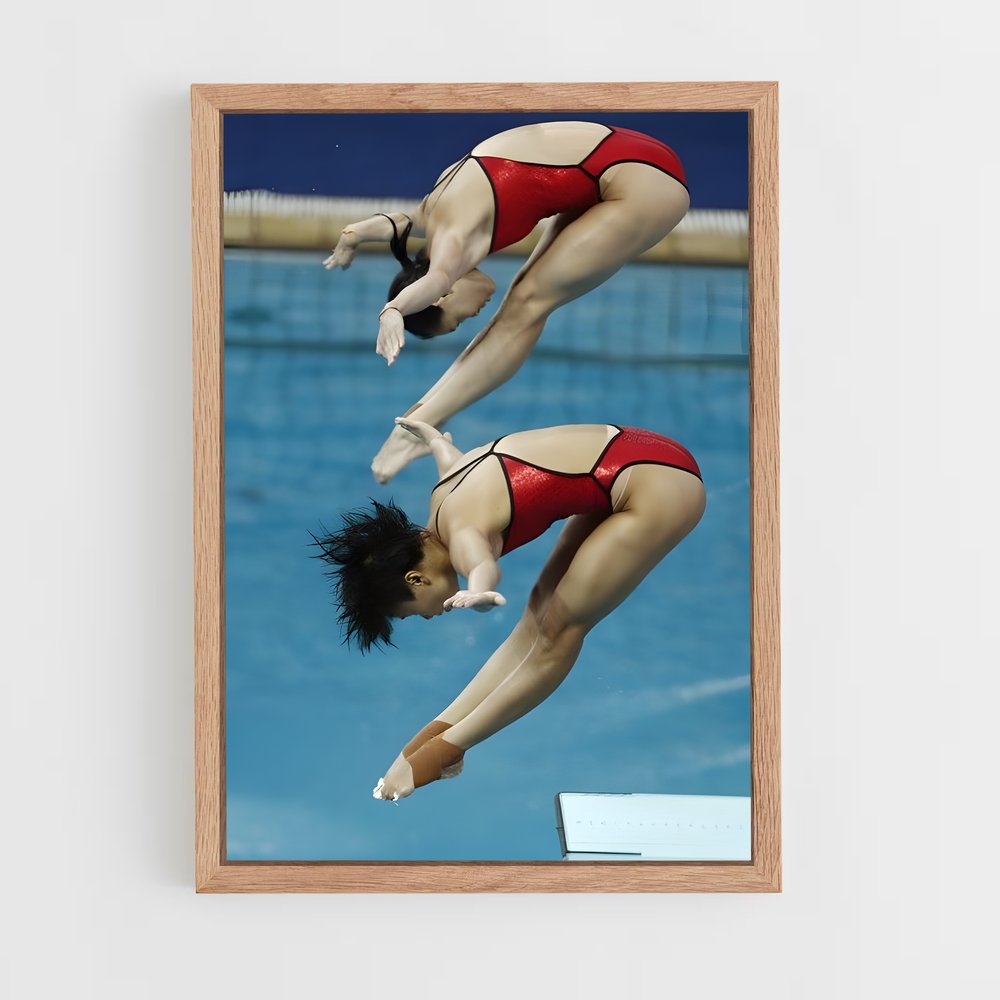 Poster Plongée En Duo – affiche Plongeon au tremplin (vue 4)